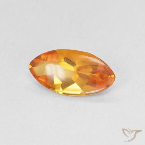 Citrino Naranja medio natural de 0.79 ct, Marquesa, Transparente