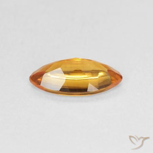 Citrino Naranja medio natural de 0.79 ct, Marquesa, Transparente