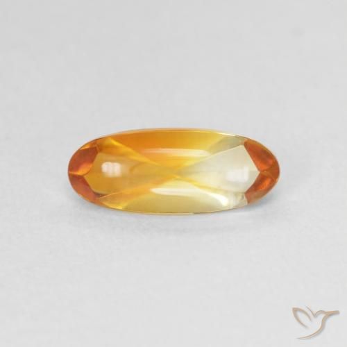 0.96ct Natural Dorado naranja Citrino, Ovalada, Transparente