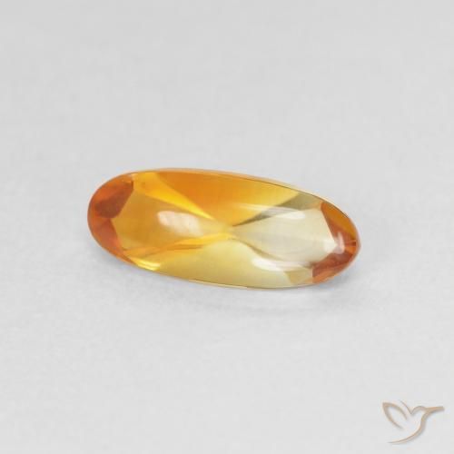 Citrino Dorado naranja natural de 0.96 ct, Ovalada, Transparente