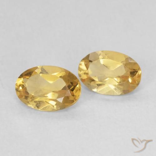 Gemas de Citrino Dorado claro natural de 0.74 ct, Ovalada, VVS-VS