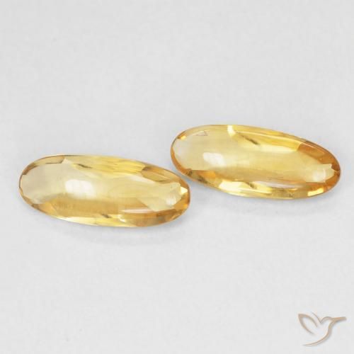 Gemas de Citrino Dorado natural de 1.43 ct, Ovalada, Transparente