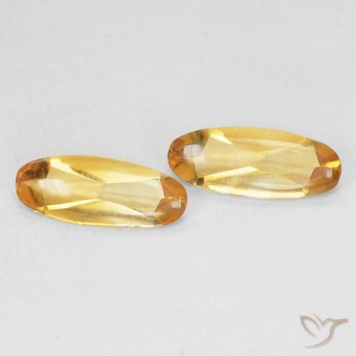 Gemas de Citrino Dorado natural de 1.25 ct, Ovalada, Transparente