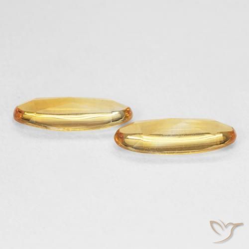 Gemas de Citrino Dorado natural de 1.25 ct, Ovalada, Transparente