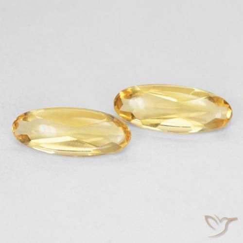 Gemas de Citrino Dorado natural de 1.54 ct, Ovalada, Transparente