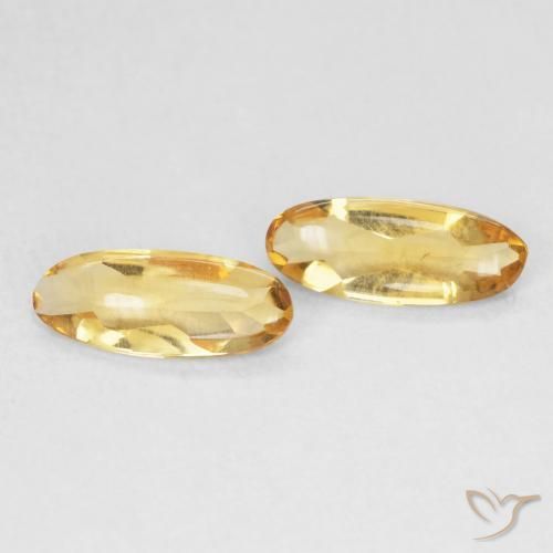 Gemas de Citrino Dorado natural de 1.32 ct, Ovalada, Transparente