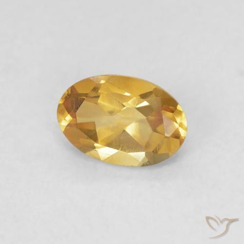 Citrino Dorado natural de 0.44 ct, Ovalada, VVS-VS