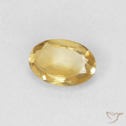 Citrino Dorado natural de 0.38 ct, Ovalada, VVS-VS