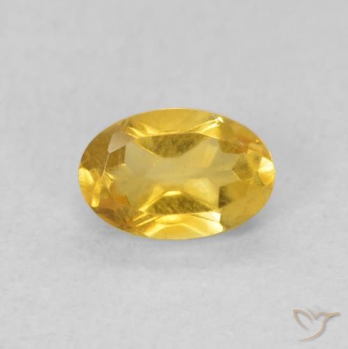0.46ct Natural Dorado medio Citrino, Ovalada, VVS-VS