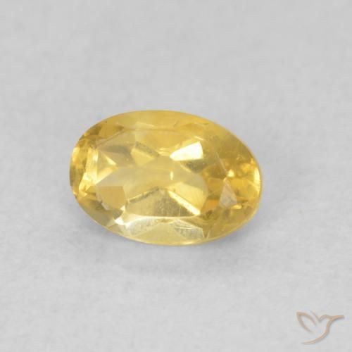 Citrino Dorado medio natural de 0.43 ct, Ovalada, VVS-VS