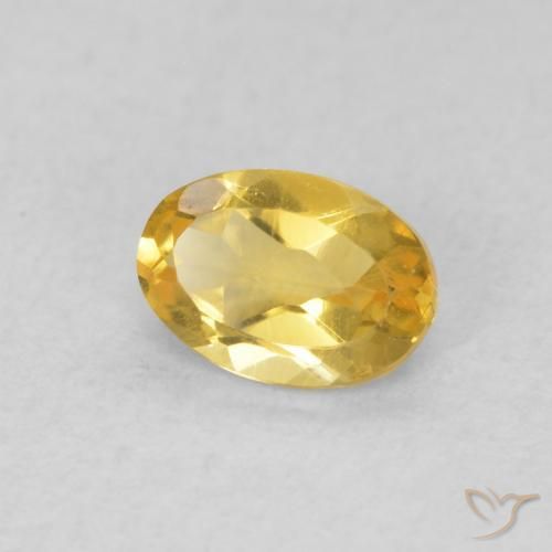 Citrino Dorado medio natural de 0.43 ct, Ovalada, VVS-VS