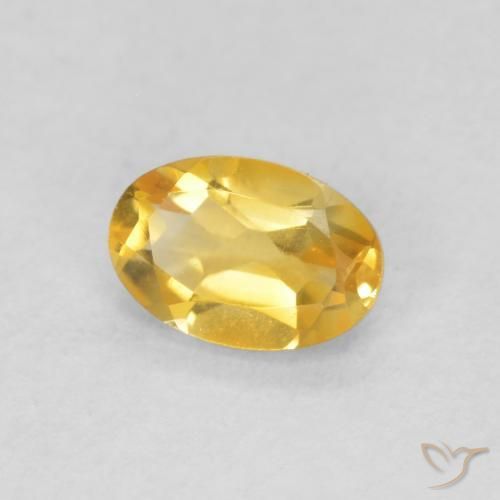 Citrino Dorado medio natural de 0.42 ct, Ovalada, VVS-VS