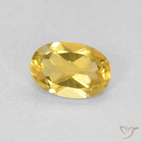Citrino Dorado medio natural de 0.41 ct, Ovalada, VVS-VS