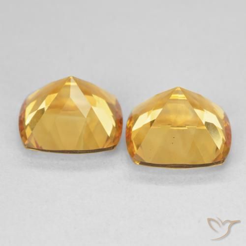 Gemas de Citrino Naranja dorado intenso natural de 7.37 ct, Forma Cojín, VVS