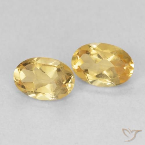 Gemas de Citrino Dorado medio natural de 0.84 ct, Ovalada, VVS-VS