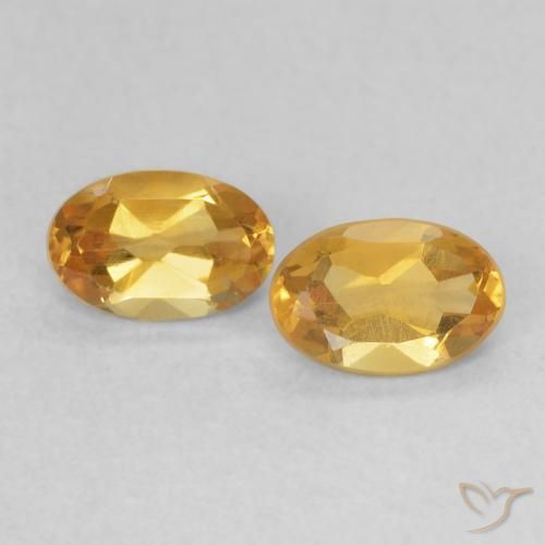 0.79ctw Natural Dorado oscuro Citrino, Ovalada, VVS-VS
