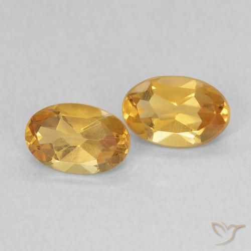 Gemas de Citrino Dorado oscuro natural de 0.79 ct, Ovalada, VVS-VS
