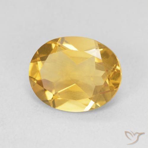 Citrino Dorado intenso natural de 3.19 ct, Ovalada, VVS-VS