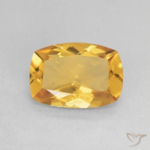 2.53ct Natural Medium Light-Golden Citrino, Forma Cojín, VVS