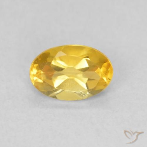 0.43ct Natural Naranja dorado Citrino, Ovalada, VVS-VS