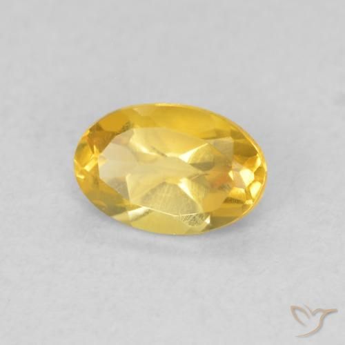Citrino Naranja dorado natural de 0.43 ct, Ovalada, VVS-VS