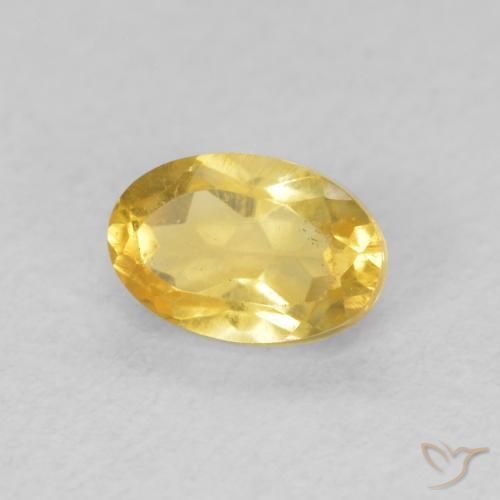 Citrino Naranja dorado natural de 0.52 ct, Ovalada, VVS