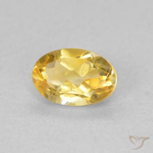 Citrino Dorado natural de 0.47 ct, Ovalada, VVS-VS