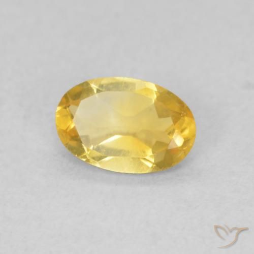 Citrino Dorado natural de 0.37 ct, Ovalada, VVS-VS