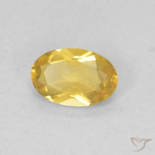 Citrino Dorado medio natural de 0.43 ct, Ovalada, VVS-VS