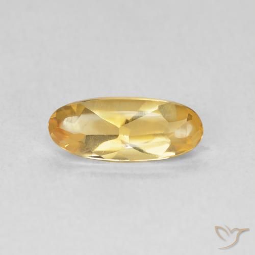 0.85ct Natural Naranja dorado intenso Citrino, Ovalada, Transparente