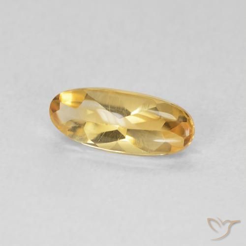 Citrino Naranja dorado intenso natural de 0.85 ct, Ovalada, Transparente