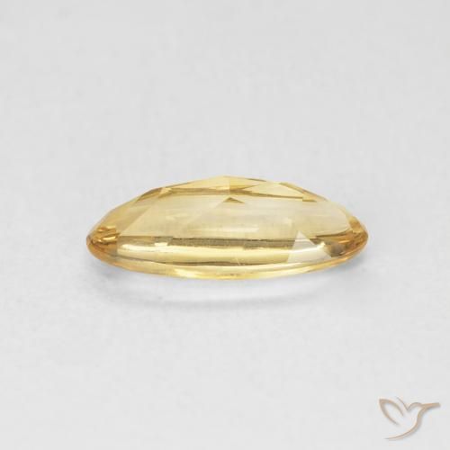Citrino Dorado medio natural de 0.80 ct, Ovalada, Transparente