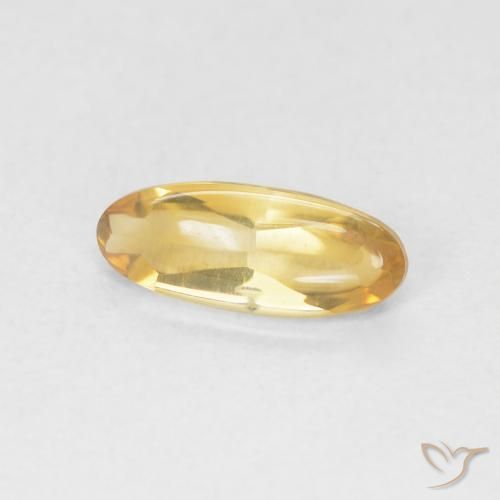 Citrino Dorado medio natural de 0.86 ct, Ovalada, Transparente