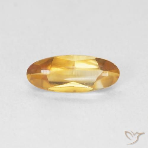 0.90ct Natural Naranja dorado Citrino, Ovalada, Transparente