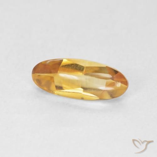Citrino Naranja dorado natural de 0.90 ct, Ovalada, Transparente