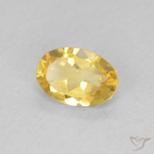 Citrino Dorado medio natural de 0.45 ct, Ovalada, VVS-VS