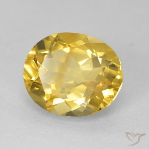 Citrino Dorado medio natural de 4.62 ct, Ovalada, VVS-VS