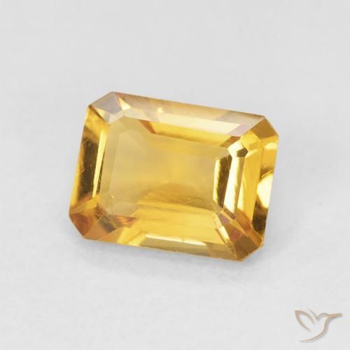 Citrino Dorado naranja natural de 1.30 ct, Corte Octágono / Esmeralda, VVS