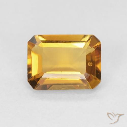 1.44ct Natural Dorado naranja Citrino, corte esmeralda, VVS