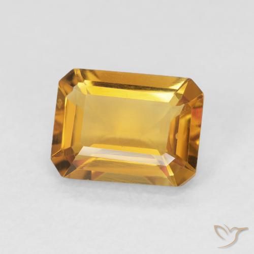 Citrino Dorado naranja natural de 1.44 ct, Corte Octágono / Esmeralda, VVS