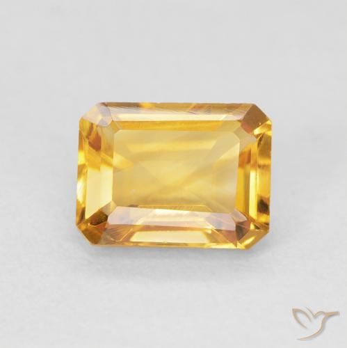 1.55ct Natural Dorado naranja Citrino, corte esmeralda, VVS