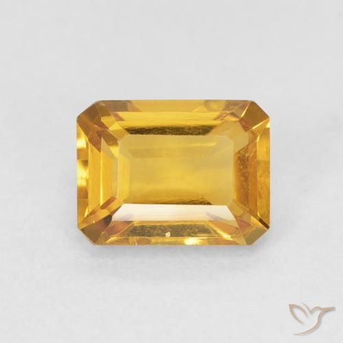 1.61ct Natural Dorado naranja Citrino, corte esmeralda, VVS