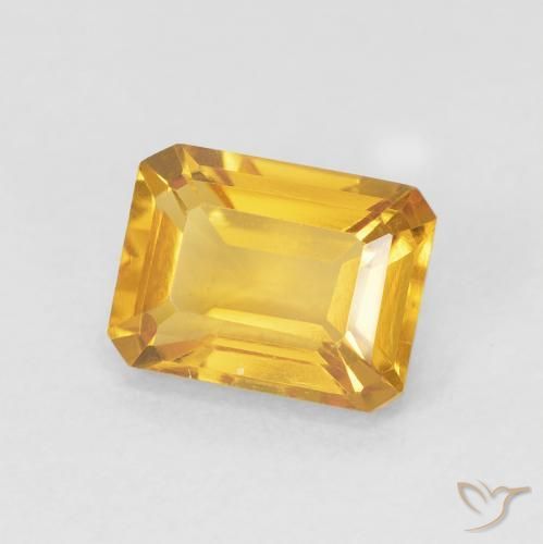 Citrino Dorado naranja natural de 1.61 ct, Corte Octágono / Esmeralda, VVS
