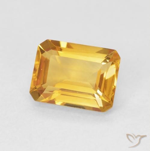 Citrino Medium Light Orange-Gold natural de 1.59 ct, Corte Octágono / Esmeralda, VVS