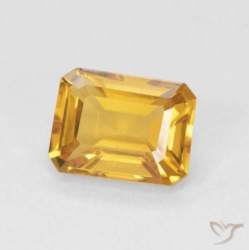 Citrino Medium Light Orange-Gold natural de 1.58 ct, Corte Octágono / Esmeralda, VVS