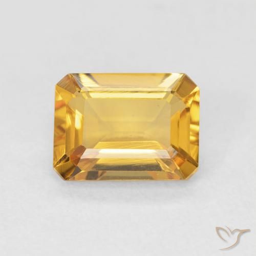 1.43ct Natural Dorado naranja Citrino, corte esmeralda, VVS