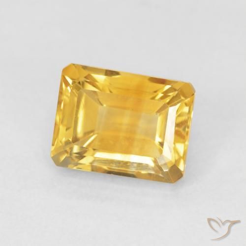 Citrino Dorado medio natural de 1.93 ct, Corte Octágono / Esmeralda, VVS