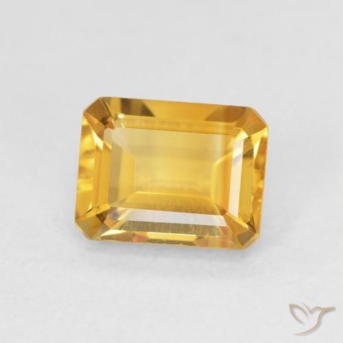 Citrino Medium Light Orange-Gold natural de 1.64 ct, Corte Octágono / Esmeralda, VVS