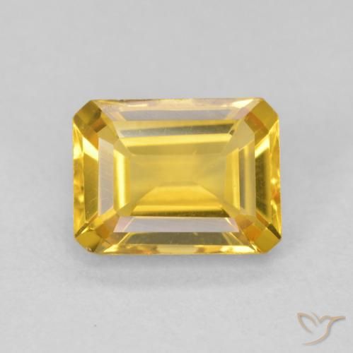 1.56ct Natural Dorado Citrino, corte esmeralda, VVS-VS