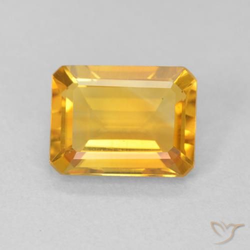 1.40ct Natural Naranja dorado Citrino, corte esmeralda, VVS-VS